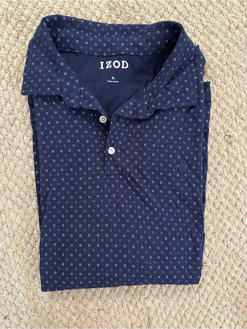 IZOD Men's Navy Short Sleeve Polo Shirt - XL
